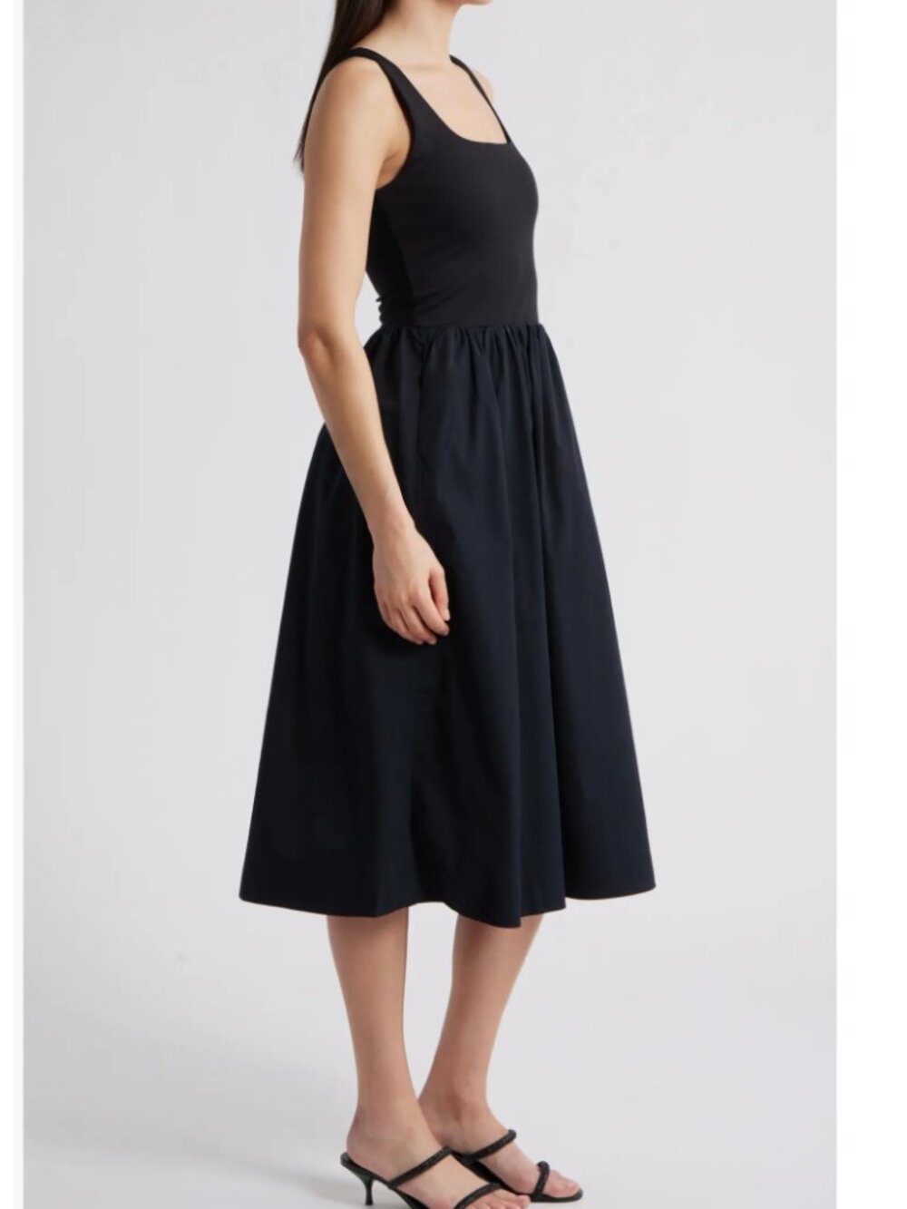Spanx Smooth Jersey Scoop Neck Midi Tank Dress in Black